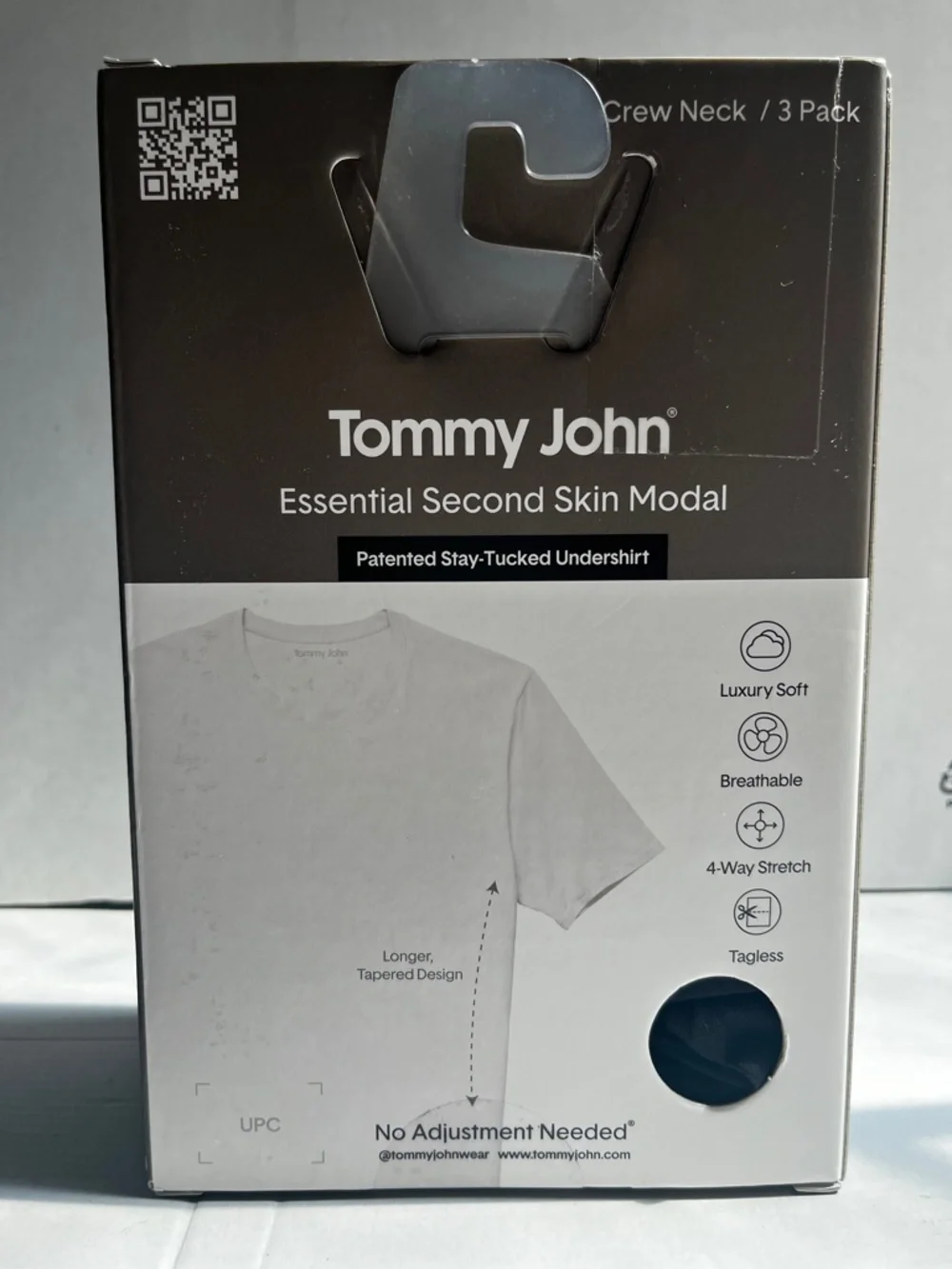Tommy John Men's 3 Pack Second Skin Crewneck Undershirts - Navy, White, Gray